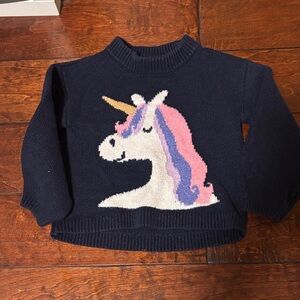 Old Navy Toddler Navy Crewneck Unicorn Sweater